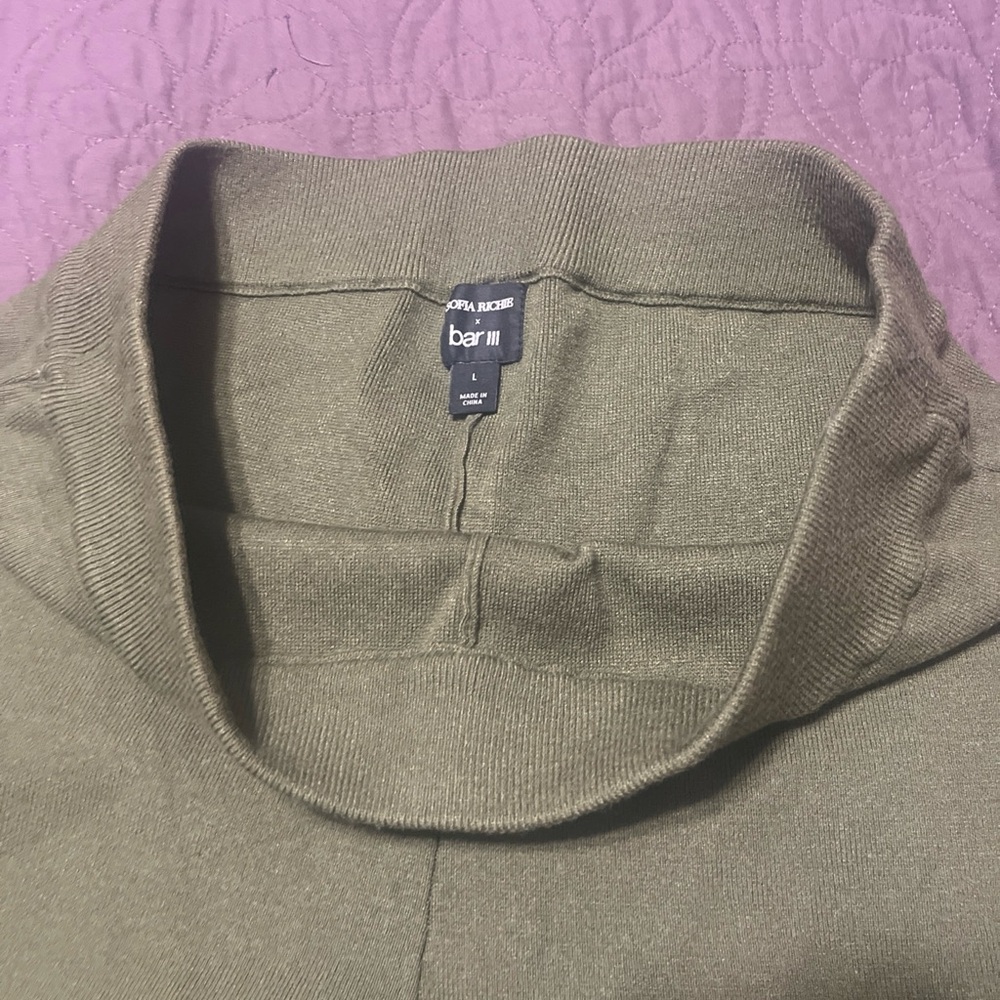 Bar III x SOFIA RICHIE Ribbed Knit Sweater Leggings Women’s Size XL GREEN